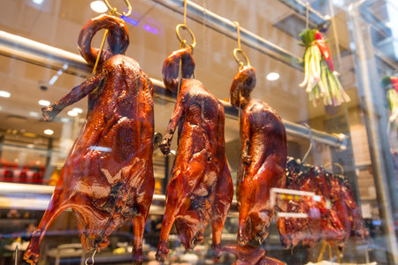 Roasted goose in the Cantonese cuisine restaurantの写真素材