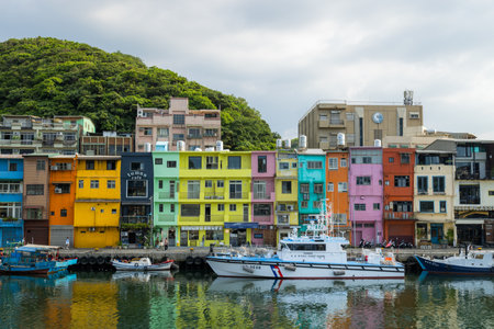 Taiwan 06 July 2023: Zhengbin Fishing Port in Keelung of Taiwanのeditorial素材