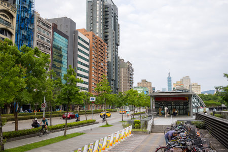 Taipei, Taiwan 01 May 2023: Taipei city downtown