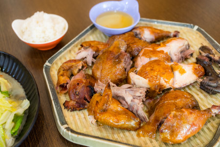 Traditional Taiwan cuisine roasted shredded Chickenの写真素材