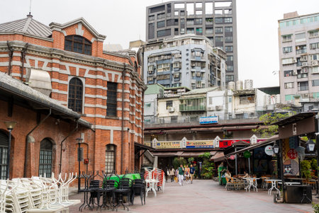 Taipei, Taiwan 28 December 2023: Red old building in Ximending districtのeditorial素材