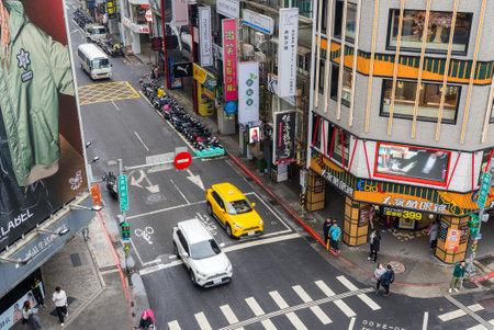 Taipei, Taiwan 28 December 2023: Taipei city streetのeditorial素材