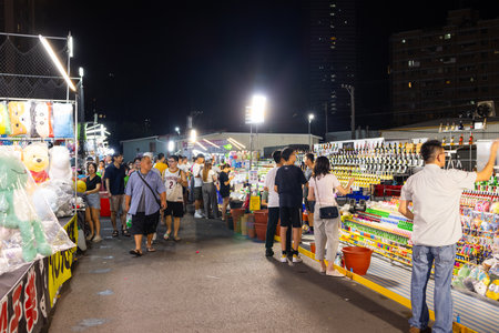 Taichung, Taiwan 29 October 2022: Daqing Night Market in Taichung of Taiwanの写真素材