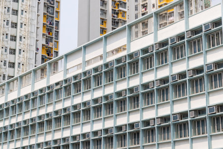 Hong Kong residential building facadeの写真素材