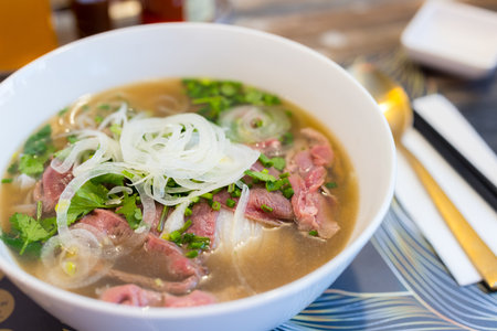 Vietnam traditional food pho rollの写真素材