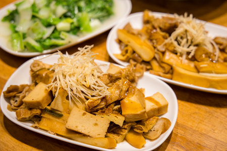 Taiwanese cuisine soy sauce braised tofuの写真素材