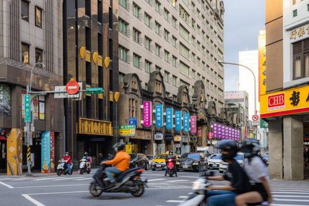 Taipei, Taiwan 26 April 2022: Taipei city streetの写真素材