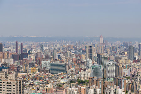 Taipei, Taiwan 10 April 2022: Taipei urban city downtown skylineの写真素材