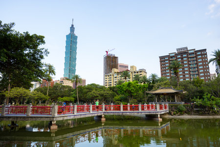 Taipei, Taiwan 14 September 2023: Taipei city landmarkの写真素材