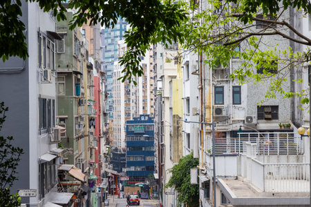 Hong Kong 01 April 2024: Soho district located of the Hong Kong central