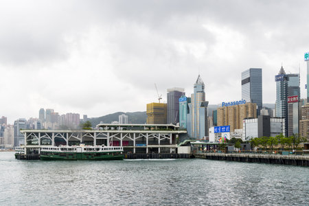 Hong Kong 27 April 2024: Hong Kong Wan Chai pierの写真素材