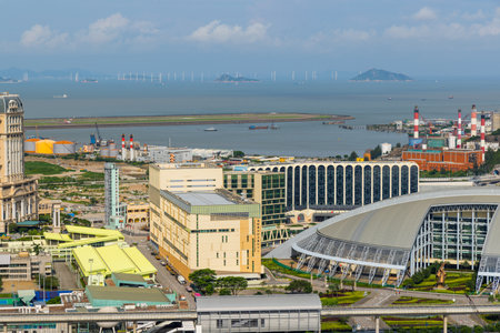 Macau 30 June 2023: Macau city skyline in Taipaのeditorial素材
