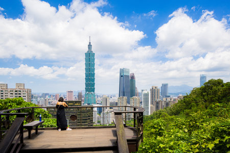 Taipei, Taiwan 15 August 2023: Taipei city landmarkのeditorial素材