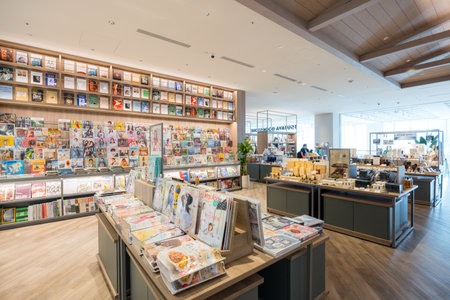 Taipei, Taiwan 05 October 2023: Tsutaya book store in Noke shopping mall in Dazhi area in Taipei cityのeditorial素材