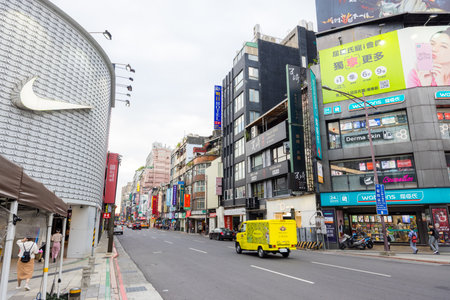 Taipei, Taiwan 13 September 2023: Taipei city street in Ximendingのeditorial素材