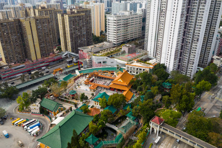 Wong Tai Sin, Hong Kong 22 January 2021: Hong Kong city, Wong Tai Sin templeのeditorial素材