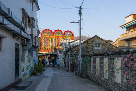Kam Tin, Hong Kong 14 November 2021: Old village in Hong Kongのeditorial素材