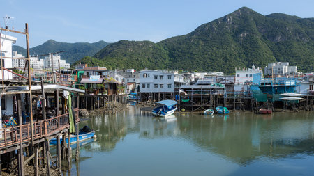 Tai O, Hong Kong 19 September 2021: Traditional fishing village in Hong Kongのeditorial素材