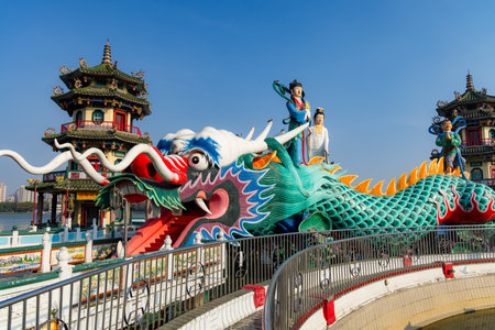 Taiwan 31 January 2024: Kaohsiung Lotus Pond in Taiwanのeditorial素材