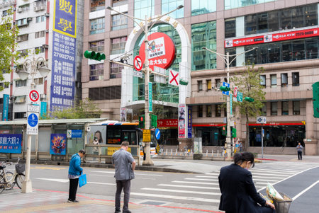 Taipei, Taiwan 13 December 2023: Taipei city streetのeditorial素材