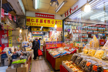 Taipei, Taiwan 26 January 2024: Lunar new year traditional market in Dihua street at Taipei Cityのeditorial素材