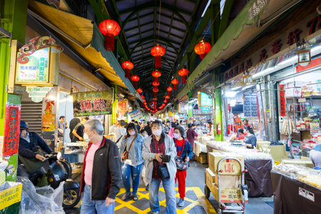Kaohsiung, Taiwan 01 February 2024: Sanfong Central Street in Kaohsiung of Taiwanのeditorial素材