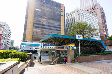 Taipei, Taiwan 02 January 2024: MRT Taipei main station in Taipei cityのeditorial素材