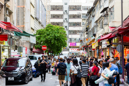 Hong Kong 28 April 2024: Hong Kong wet market in Tsuen wan districtのeditorial素材