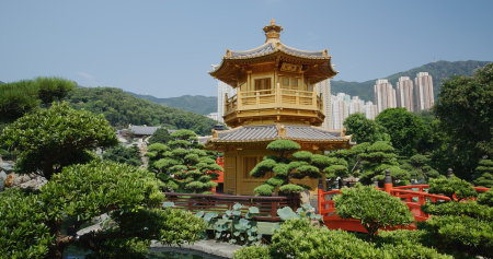 Diamond Hill, Hong Kong 04 October 2021: Chi Lin Nunneryのeditorial素材