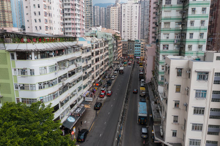 Wong Tai Sin, Hong Kong 27 July 2021: Hong Kong residential districtのeditorial素材