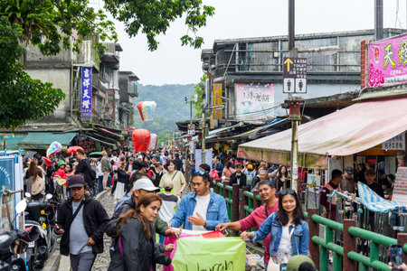 Taiwan 15 March 2024: Shihfen Old Street in Taipei cityのeditorial素材