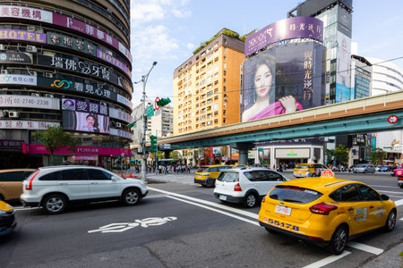 Taipei, Taiwan 13 March 2022: Zhongshan district in Taipei cityのeditorial素材