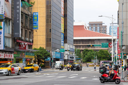 Taipei, Taiwan 19 September 2022: Taipei city street at Taipei main stationのeditorial素材