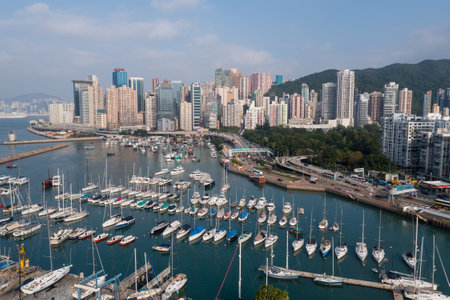 Causeway Bay, Hong Kong 03 November 2021: Typhoon shelter in Hong Kongのeditorial素材
