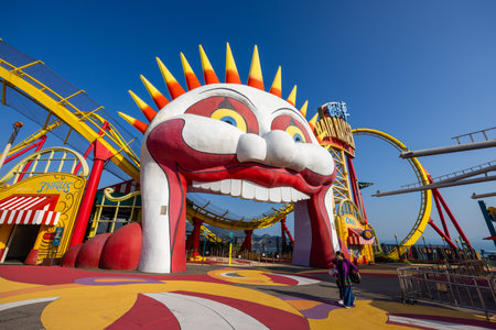 Hong Kong 09 December 2021: Hong Kong Ocean parkのeditorial素材