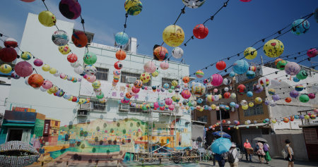 Tai O, Hong Kong 19 September 2021: Mid autumn festival in Tai Oのeditorial素材