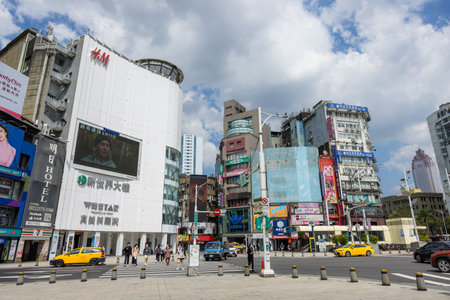 Taipei, Taiwan 01 March 2023: Taipei city street in Taiwanのeditorial素材