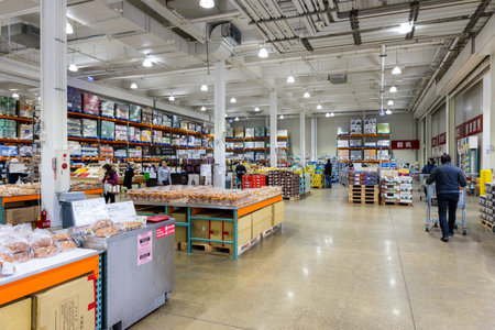 Taiwan 20 December 2023: Inside of the Costco store in Taiwanのeditorial素材