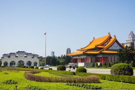 Taipei, Taiwan 12 March 2024: National Concert Hall in Chiang Kai shek Memorial Hall in Taipei of Taiwanのeditorial素材