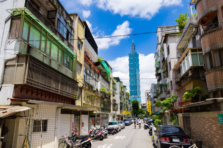 Taipei, Taiwan 15 August 2023: Taipei city streetのeditorial素材
