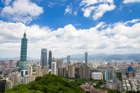 Taipei, Taiwan 15 August 2023: Taipei City landmarkのeditorial素材