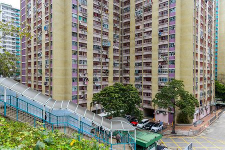 Hong Kong 31 March 2024: Public estate in Hong Kong cityのeditorial素材