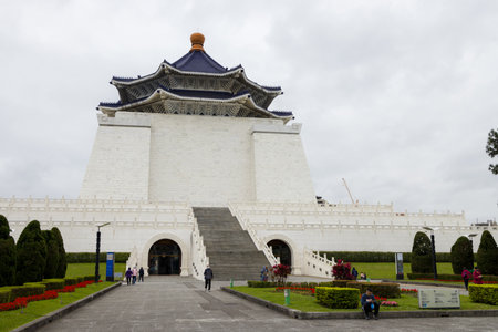 Taipei, Taiwan 05 February 2024: Chiang Kai Shek Memorial Hall in Taipei of Taiwanのeditorial素材