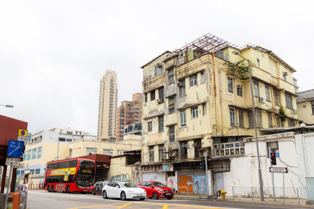 Hong Kong 31 March 2024: Kowloon city in Hong Kongのeditorial素材