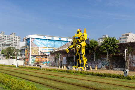 Kaohsiung, Taiwan 02 February 2023: Pier 2 art center in Kaohsiung of Taiwanのeditorial素材