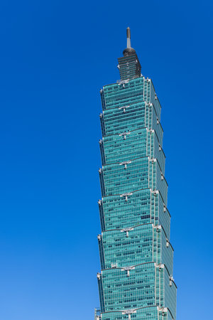 Taipei, Taiwan 18 January 2024: Taipei 101 towerのeditorial素材