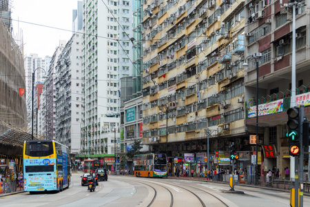 Hong Kong 08 April 2024: Hong Kong city in North pointのeditorial素材