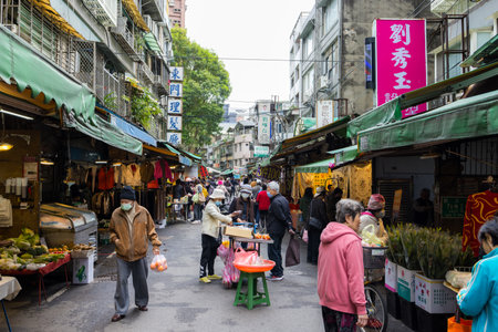 Taipei, Taiwan 05 February 2024: Donmen market in Taipei city of Taiwanのeditorial素材