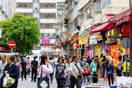 Hong Kong 28 April 2024: Hong Kong wet market in Tsuen wan districtのeditorial素材