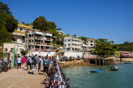 Hong Kong 10 November 2021: Pier in the Lamma Island in Hong Kong cityのeditorial素材